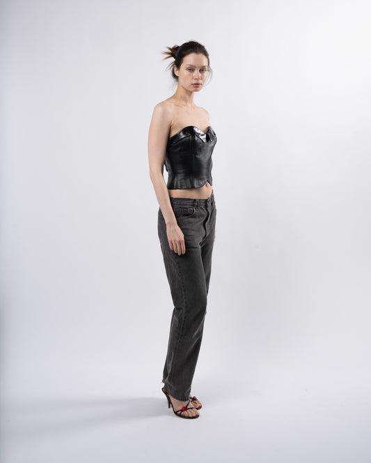 1980s Leather Corset