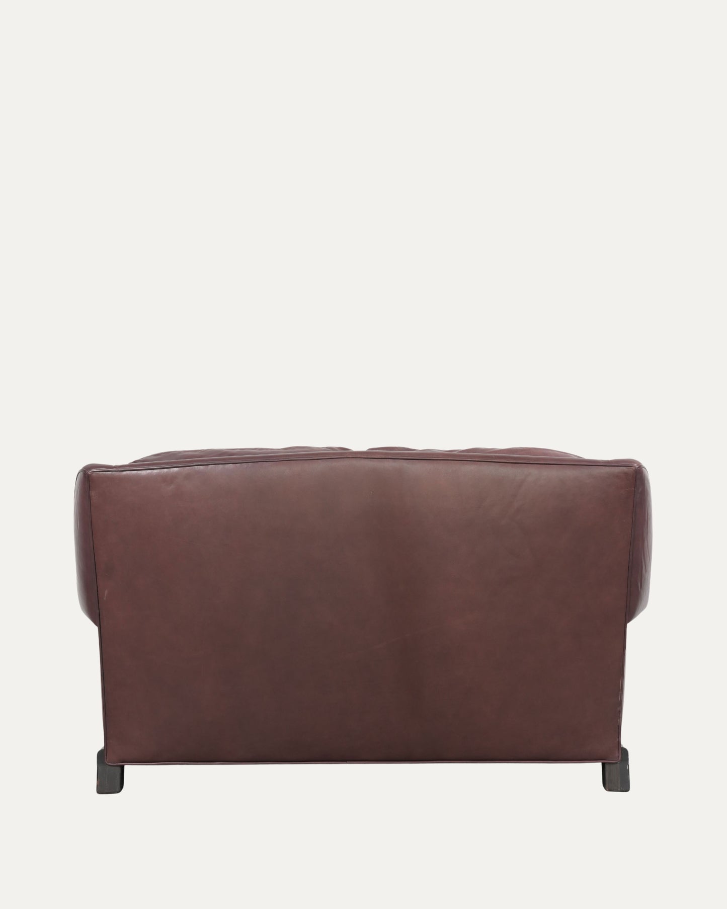 Leather & Ebony Wood Cross Patch Sofa