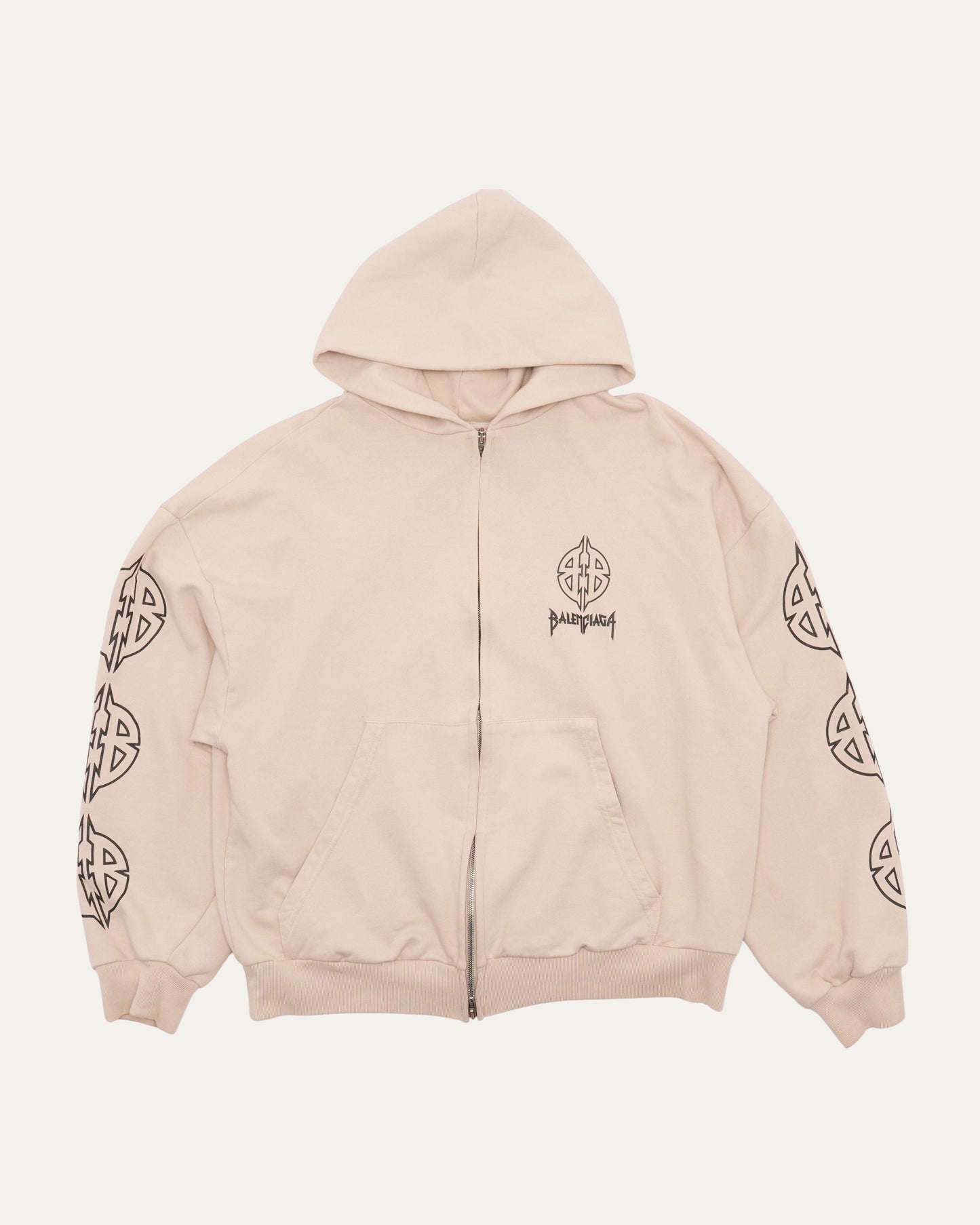 Metal BB Stencil Zip Up Hoodie