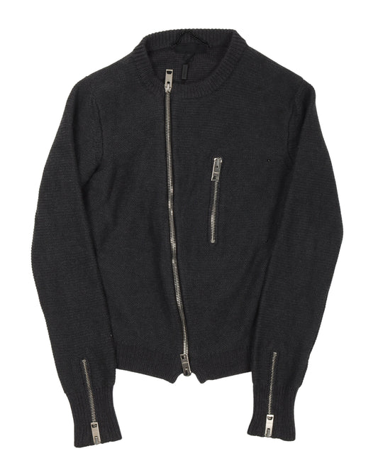 Zip Up Knit Sweater