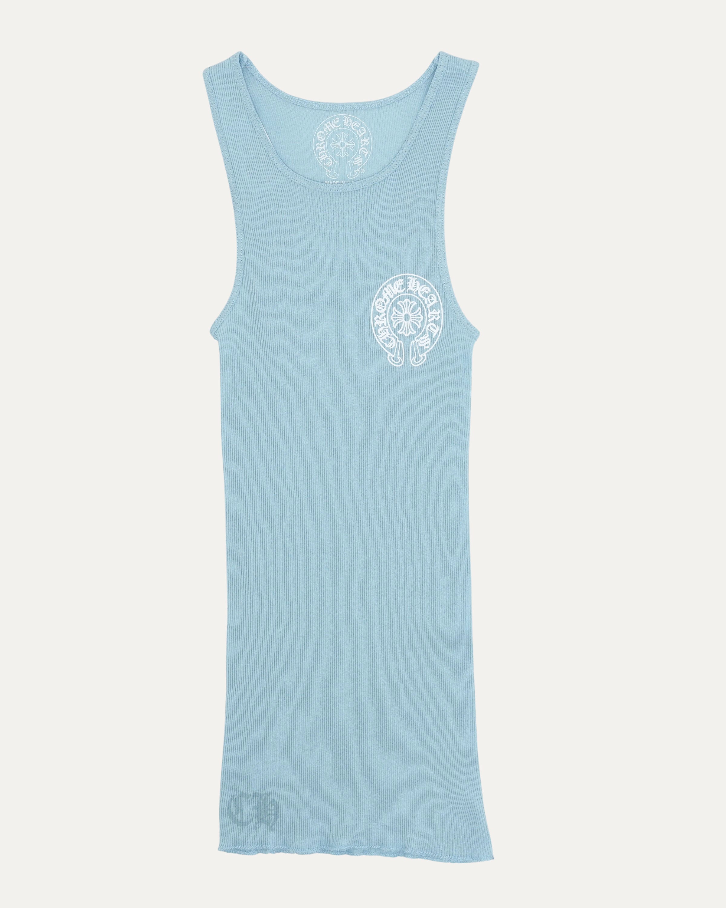 chrome hearts タンクトップ ライトブルー mサイズ Chrome Hearts Horseshoe Logo Tank Top – Justin Reed