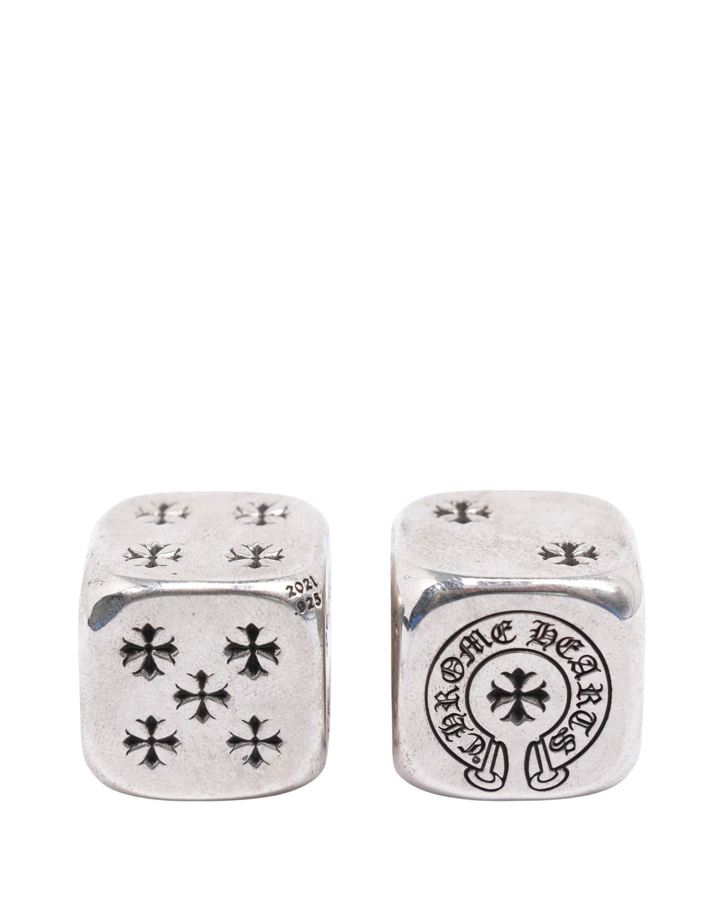 Large Silver Dice Set