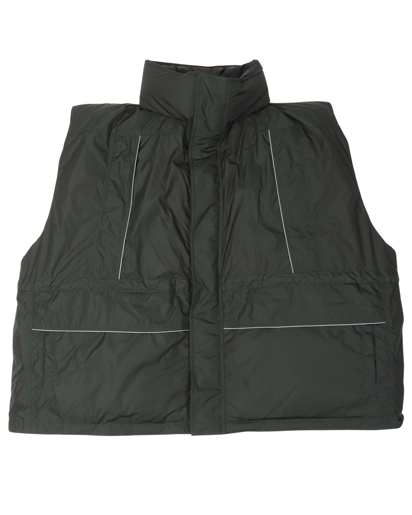 Oversized Logo Printed Padded Vest