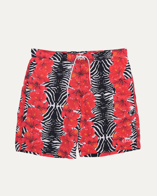 Floral Zebra Print Swimshorts