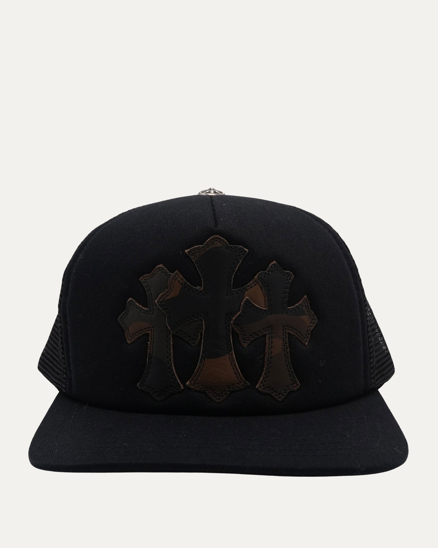 Camouflage Cemetery Cross Patch Trucker Hat