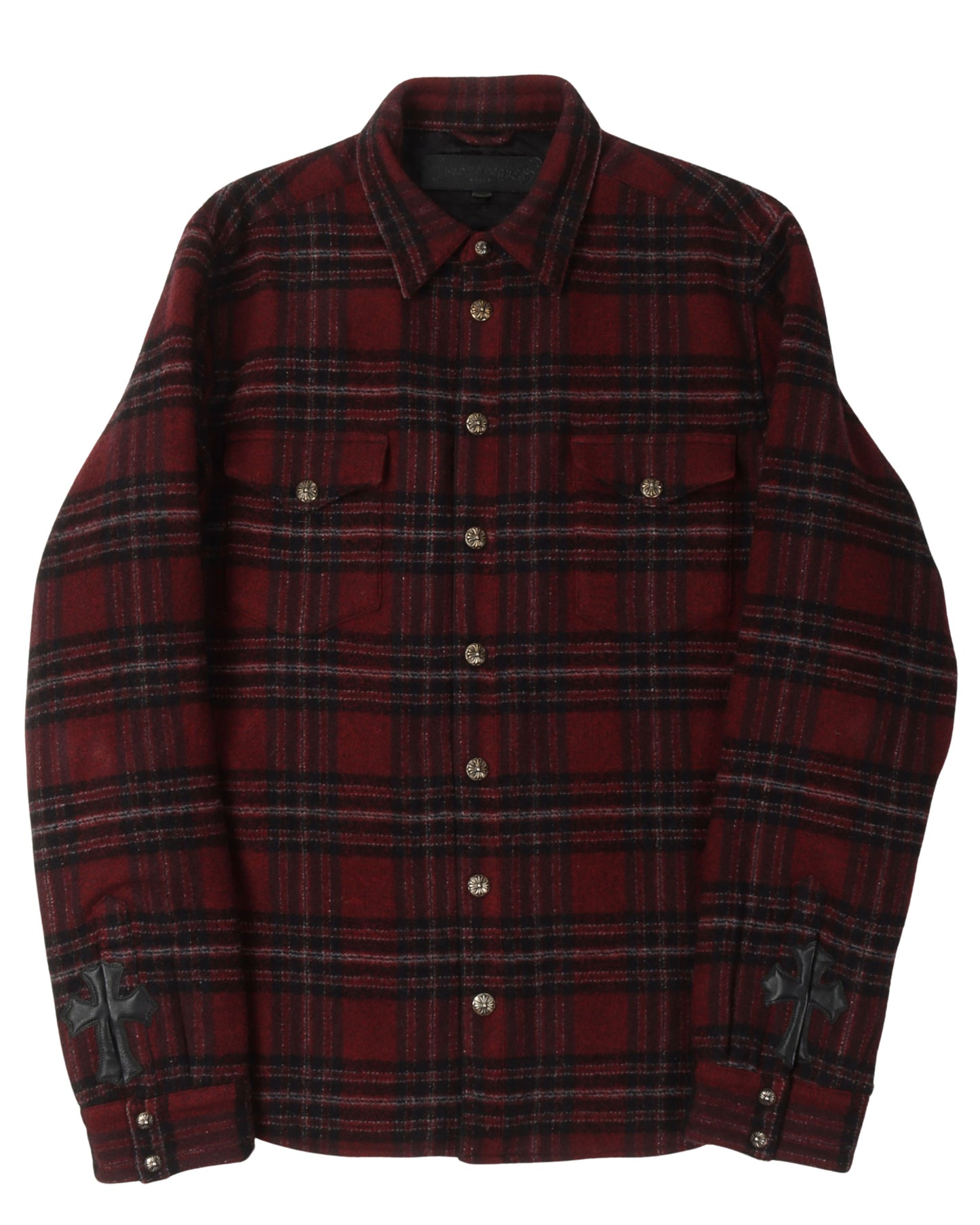 Cross Patch Padded Wool Flannel Shirt