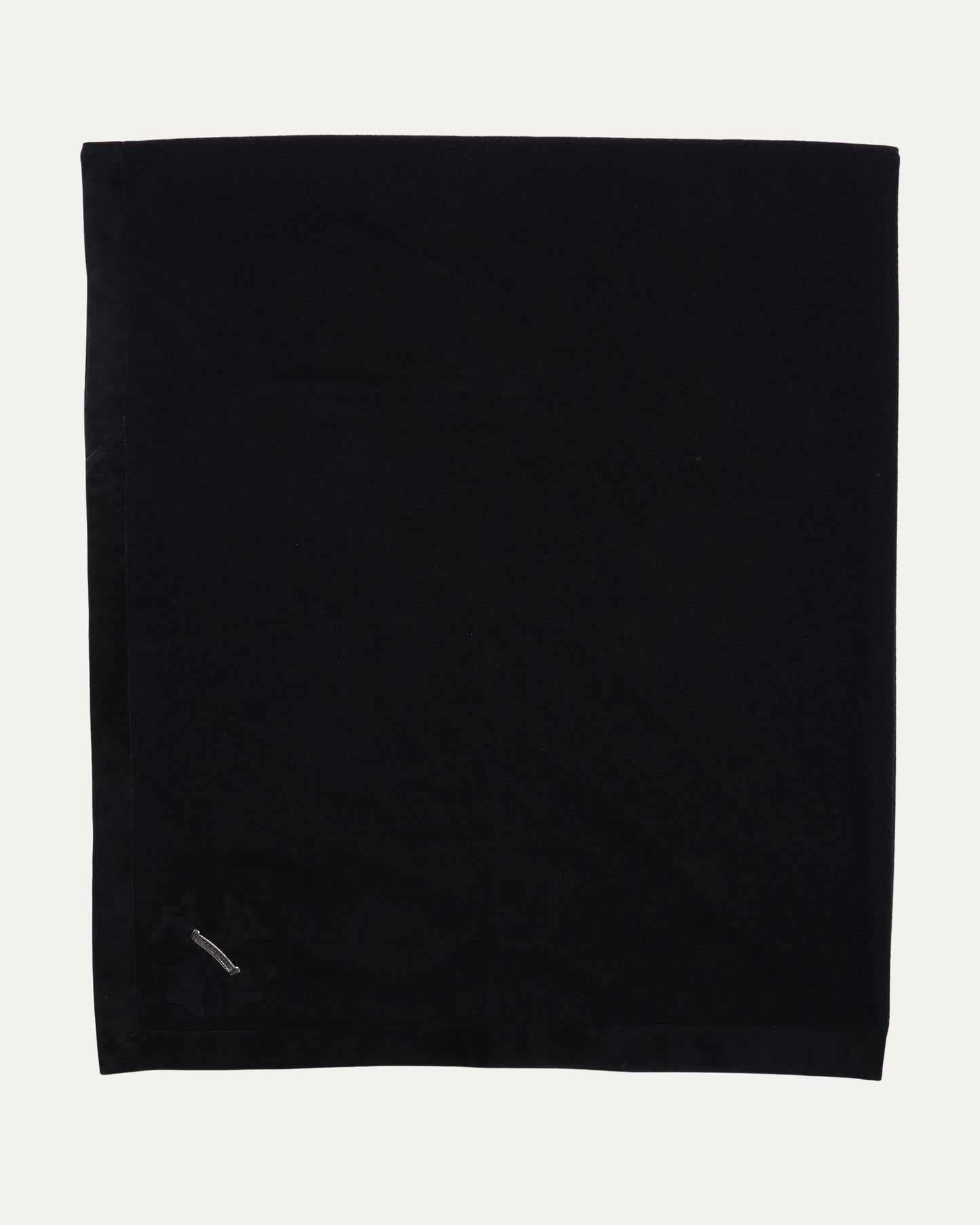 Cross Patch Suede Trimmed Cashmere Blanket
