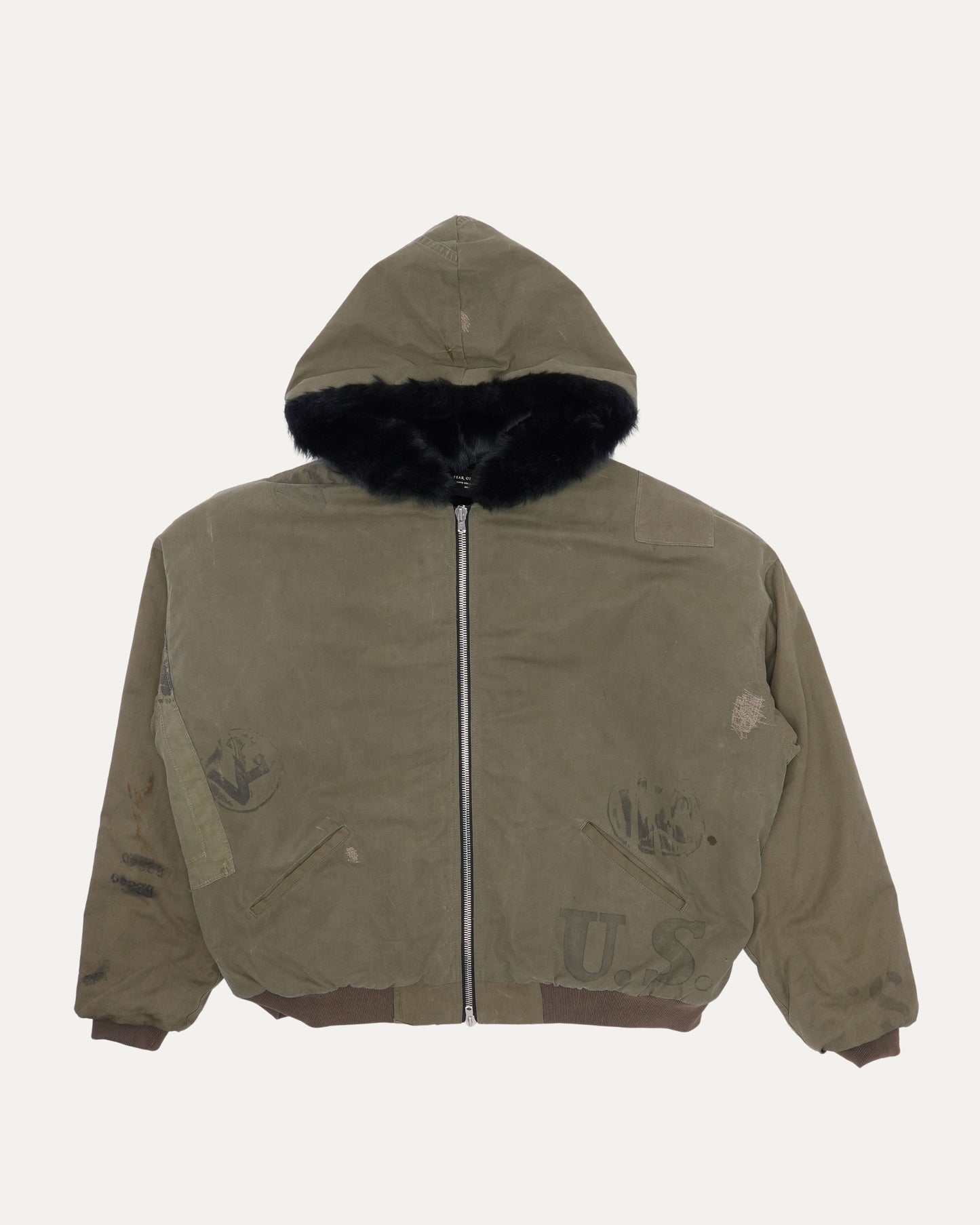 Fifth Collection Hooded Faux Fur Lined Recycled Canvas Jacket