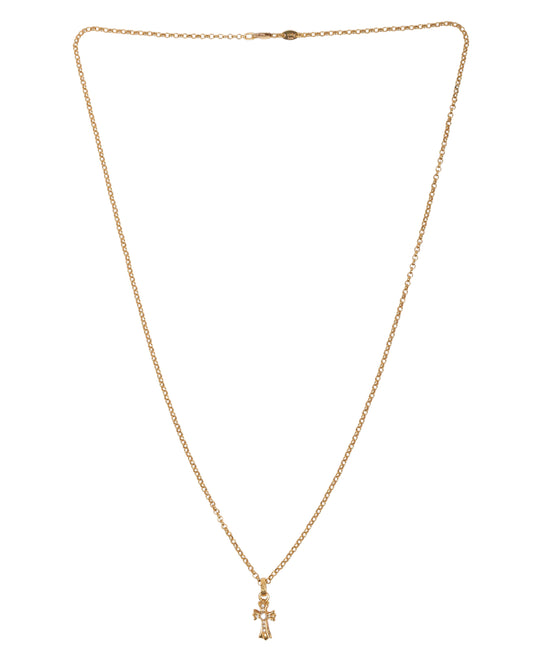 22k Gold Diamond Cross Pendant w/ Gold Chain