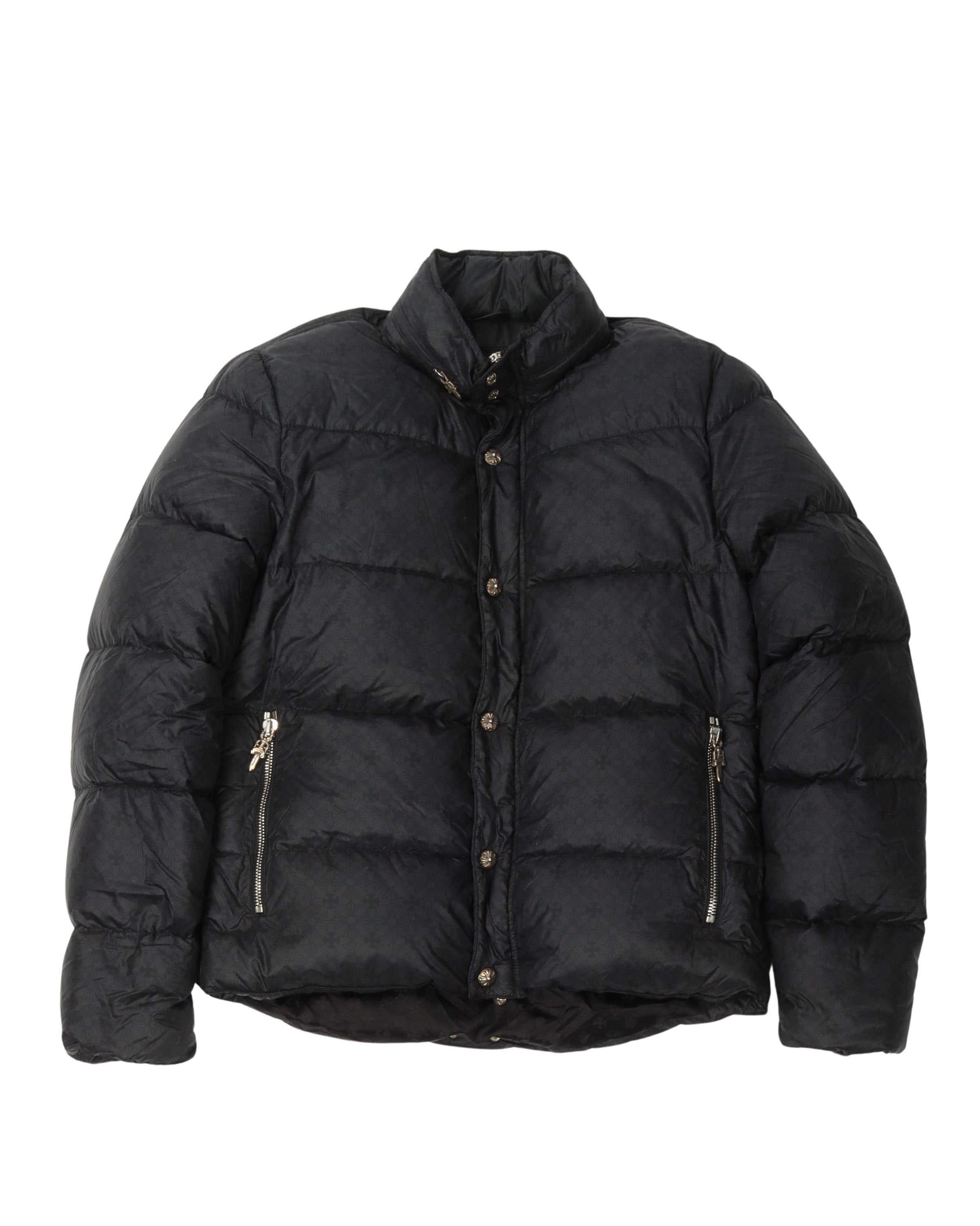 Chrome Hearts Tonal Monogram Puffer Jacket with Packable Hood