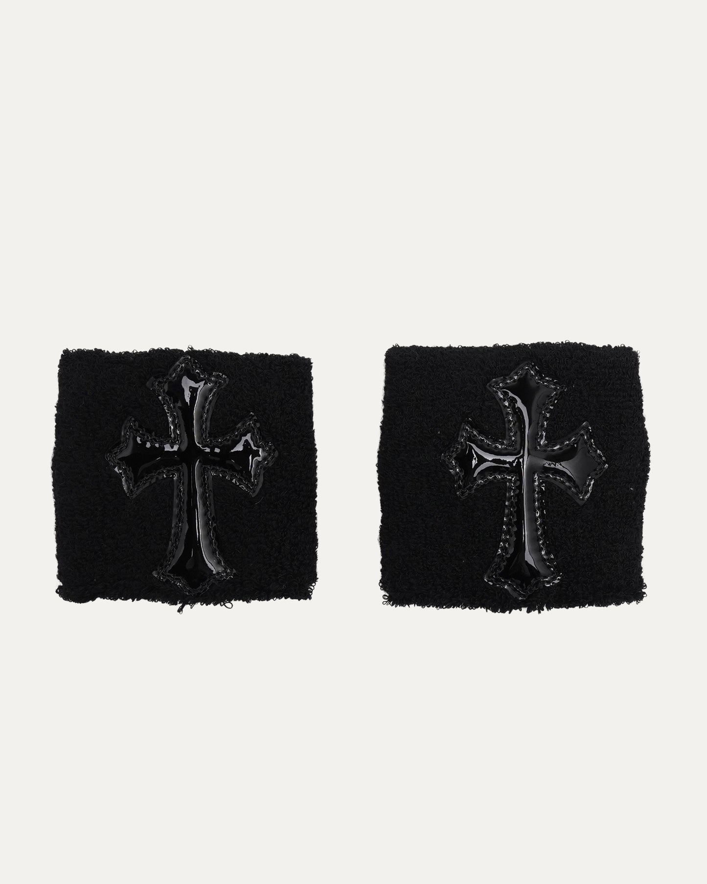 Patent Leather Cross Patch Sweatbands