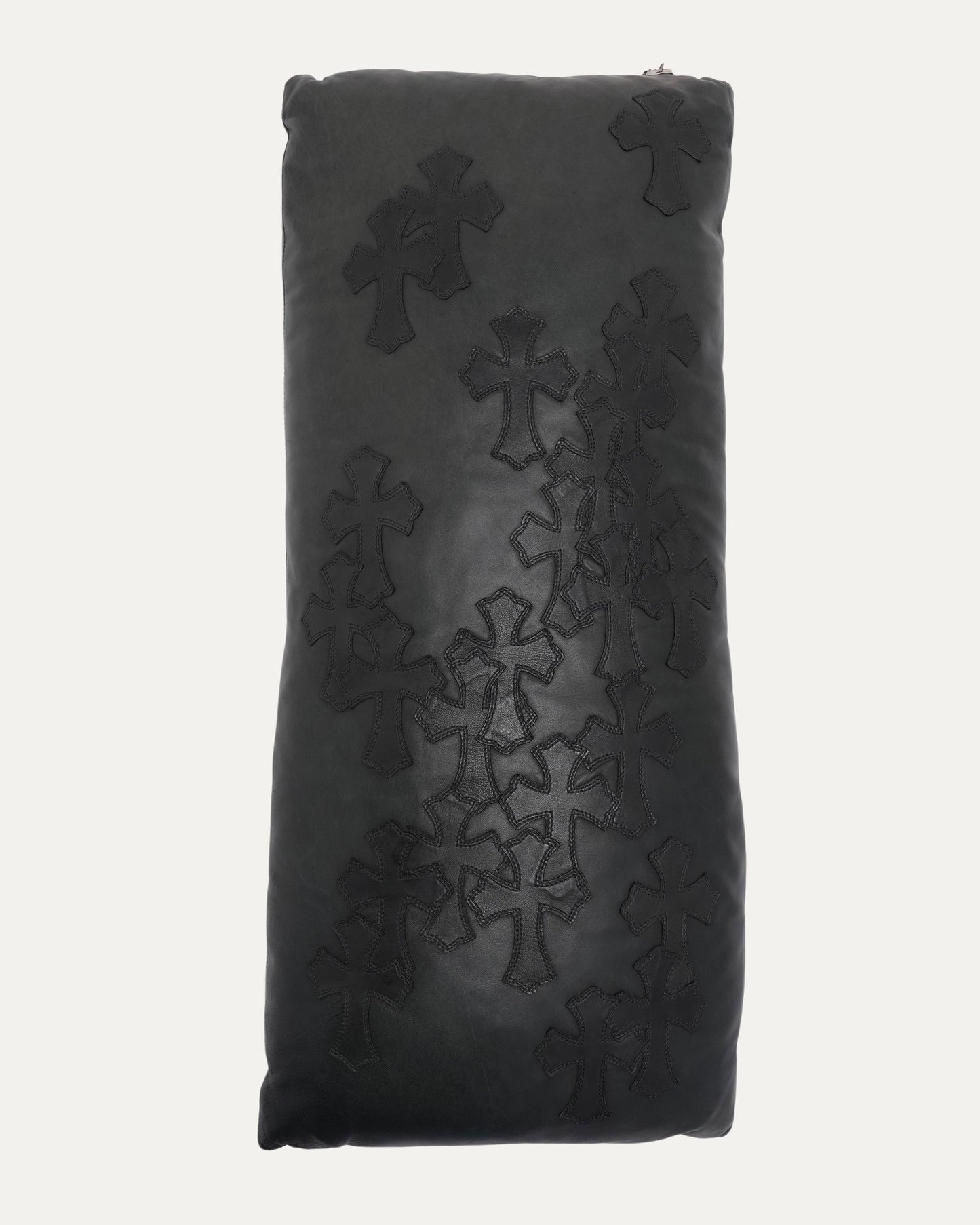 Cross Patch Leather Pillow