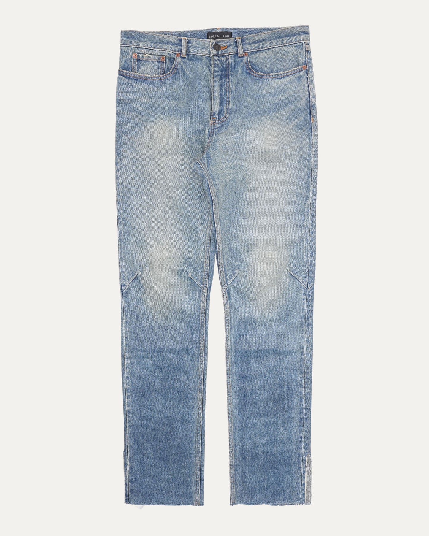 Coated Raw Hem Super Fitted Jeans