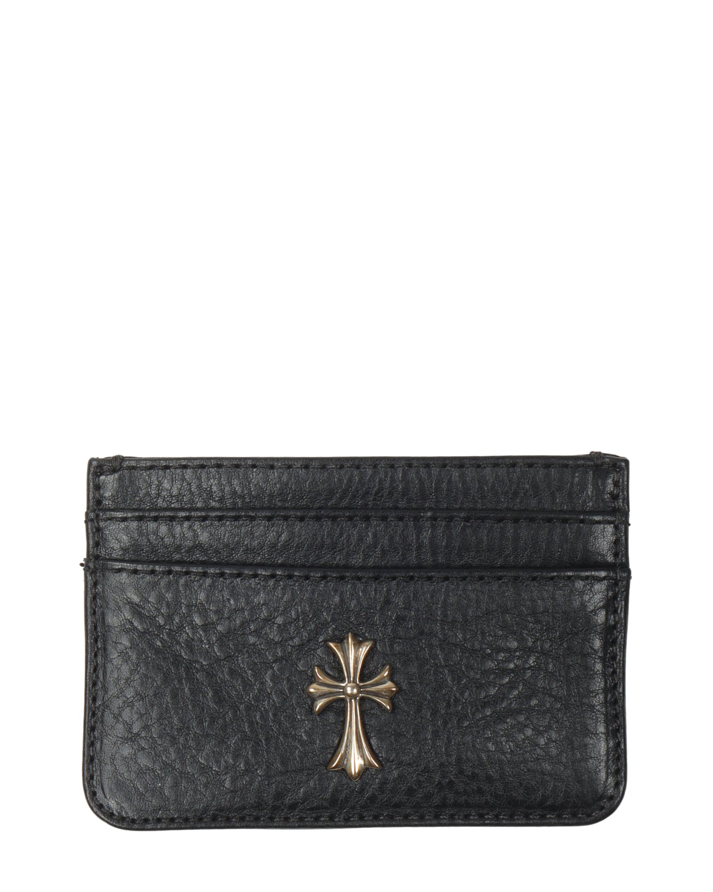 Silver Cross Embellished Leather Cardholder