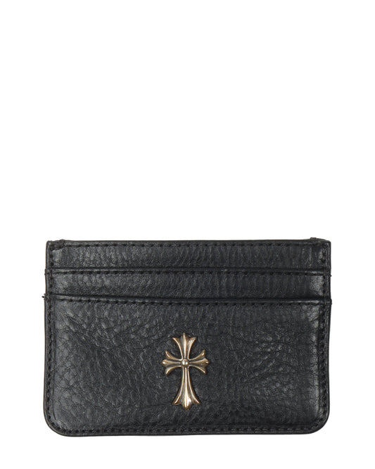 Silver Cross Embellished Leather Cardholder