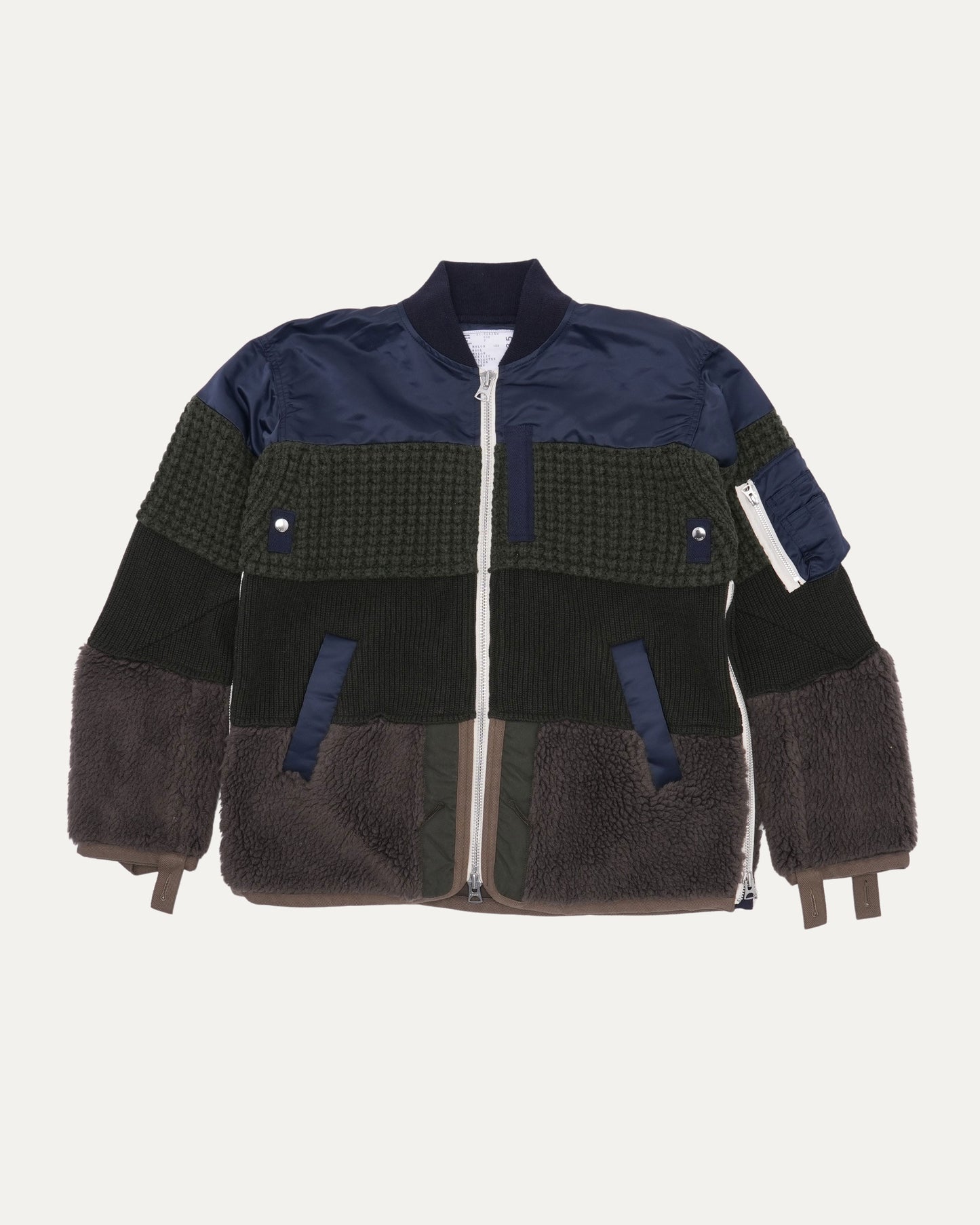 Multi Textured Bomber Jacket