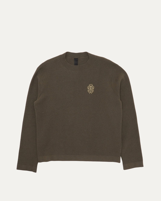 Cashmere Blend Vine Dagger Embroidered Sweater