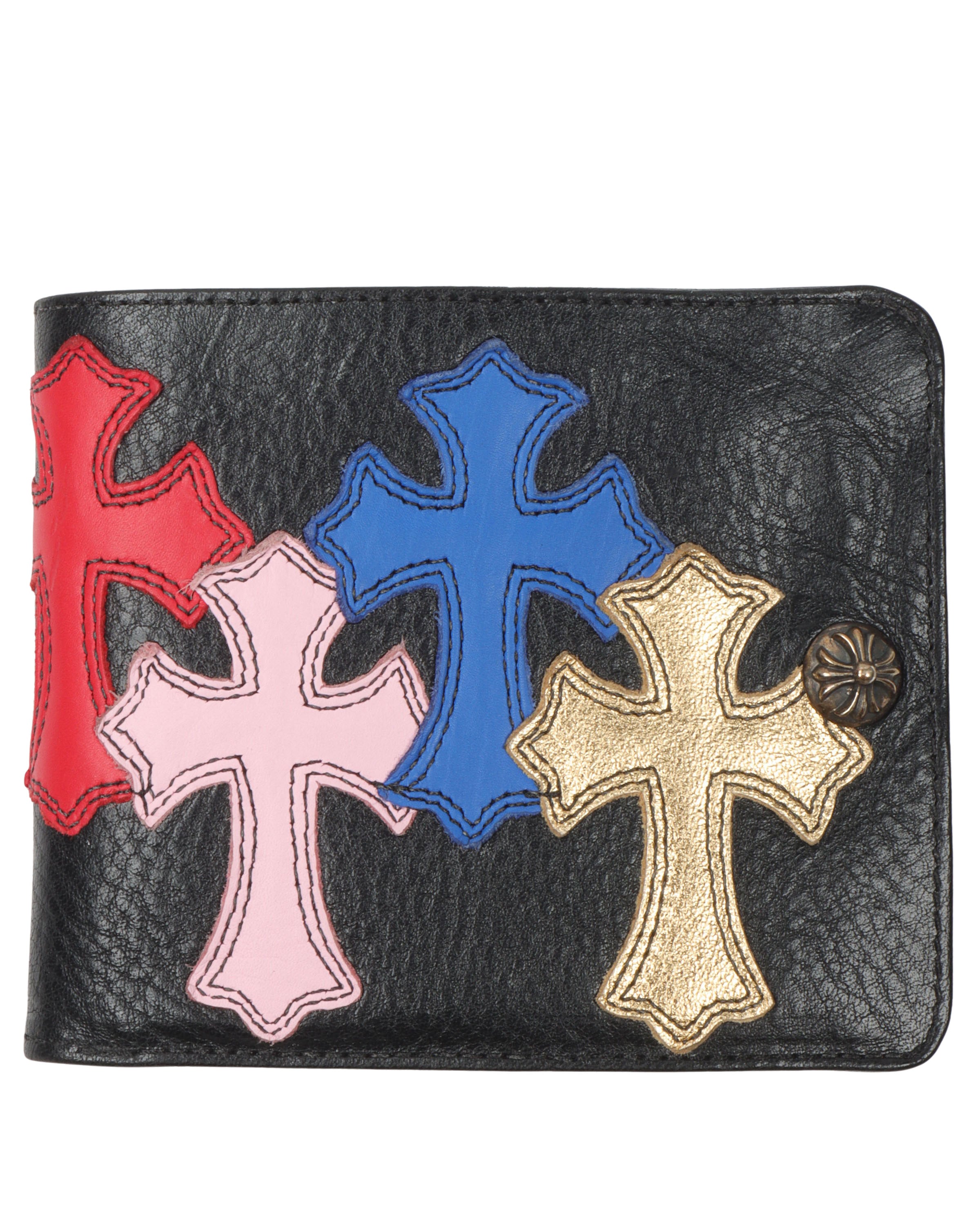 Chrome Hearts Leather Cross Bifold Wallet