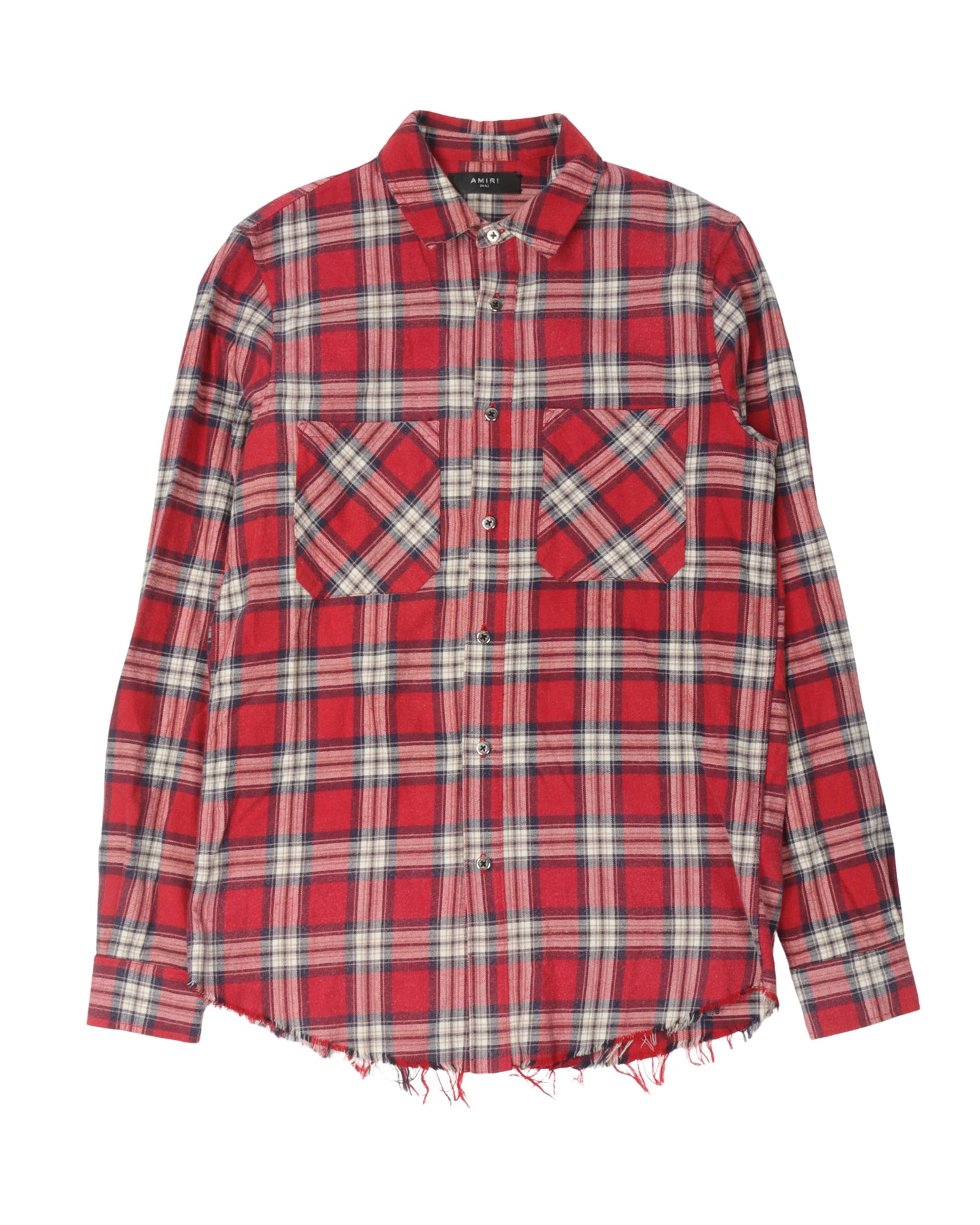 Raw Hem Flannel Shirt