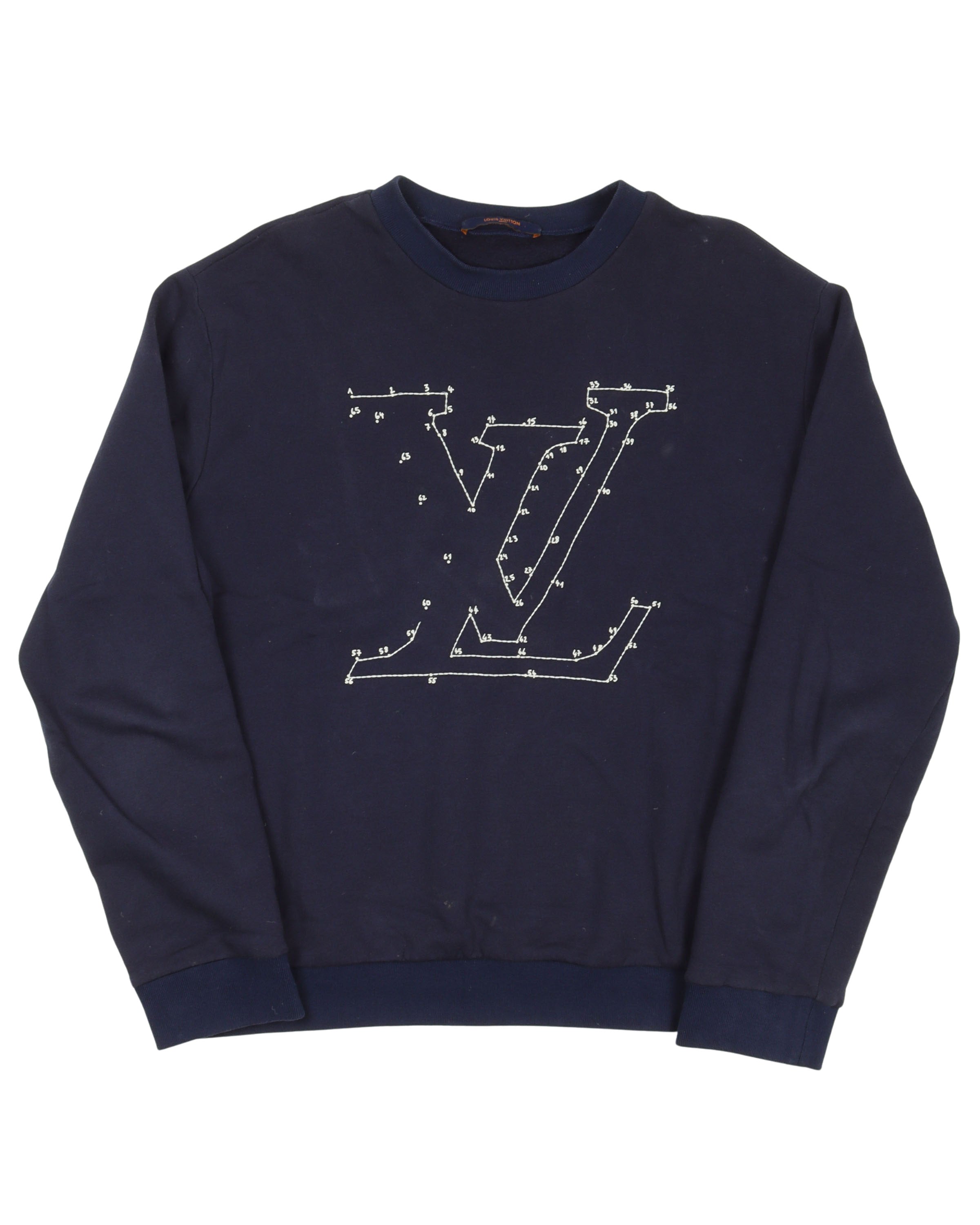 LOUIS VUITTON LV STITCH PRINT AND EMBROIDERED T-SHIRT