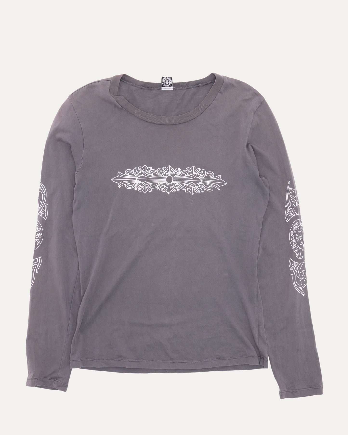 Vintage Floral Cross Long Sleeve T-Shirt