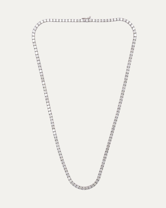 Invisible Setting Natural Diamond Tennis Chain Necklace