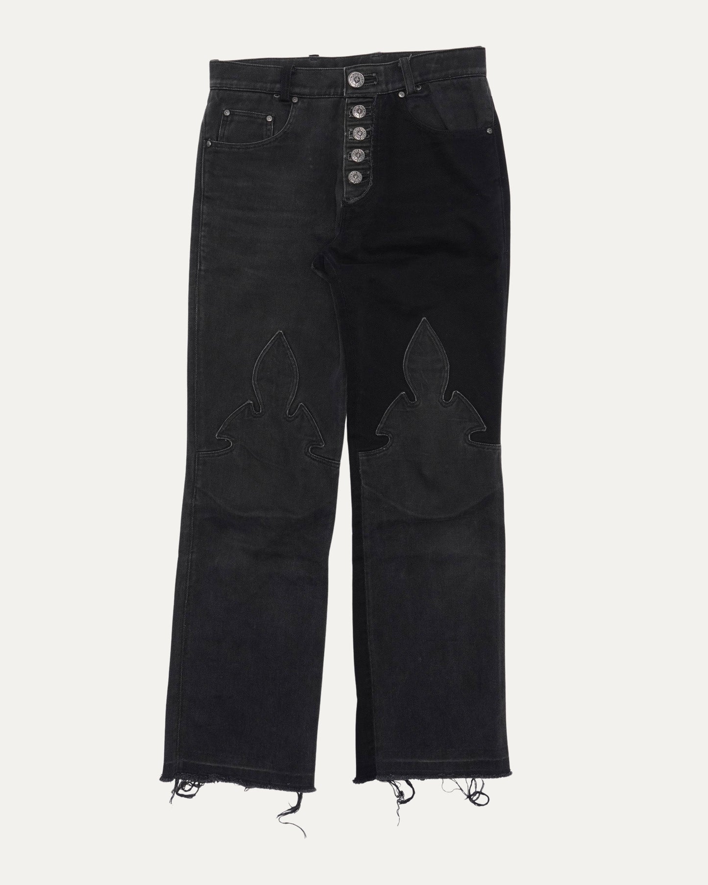 Exposed Fly Fleur Knee Jeans