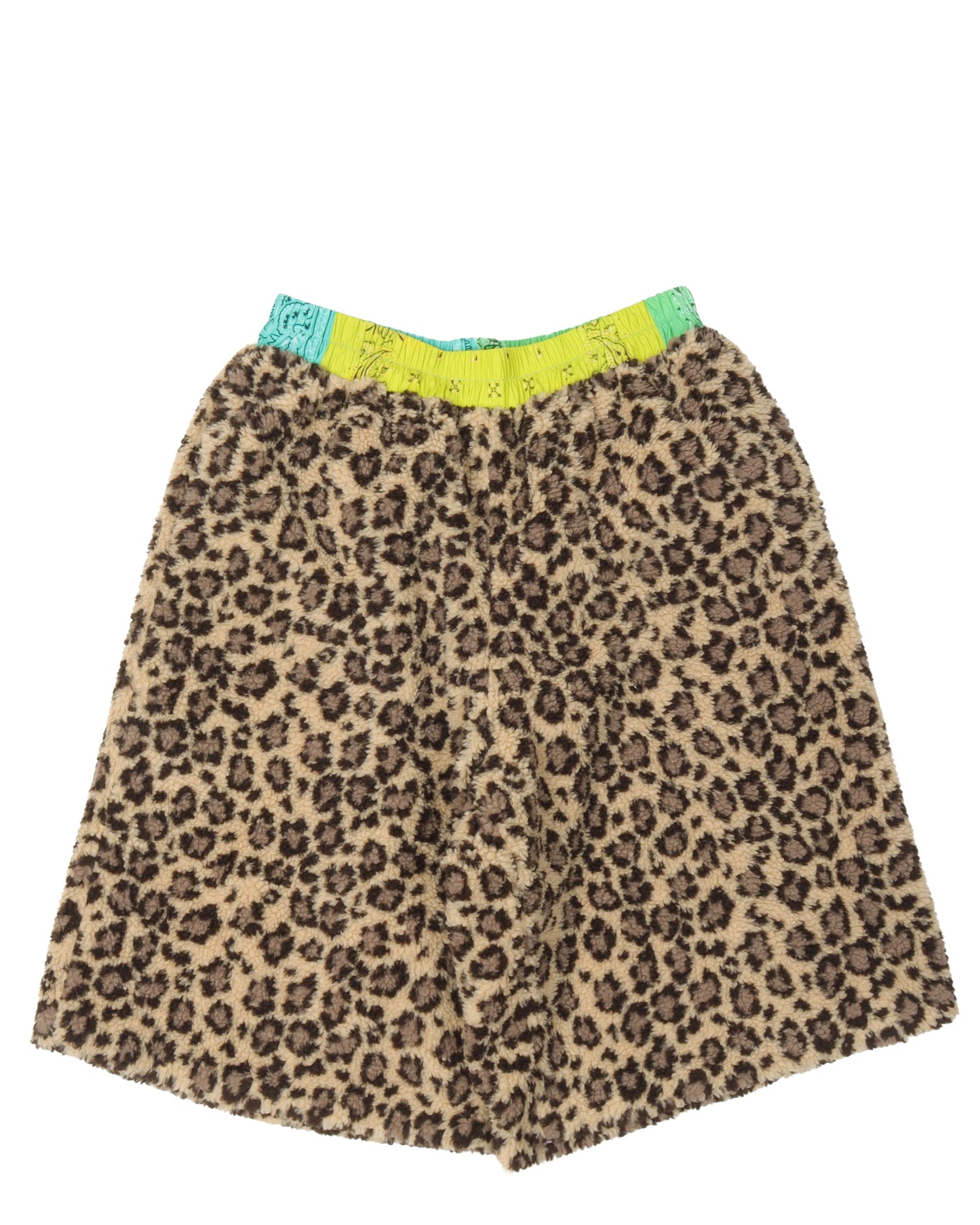 Leopard Print Fleece Shorts
