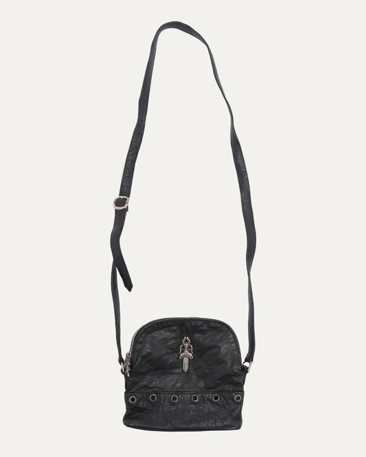 Dagger Embellished Grommet Crossbody Bag
