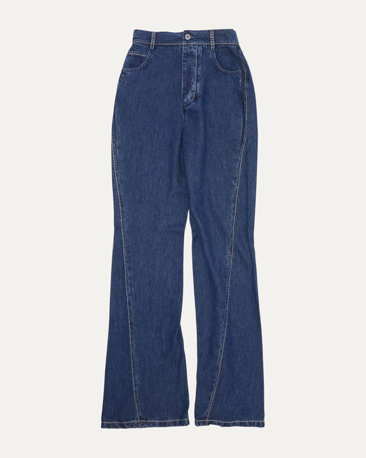 Overlock Stitch Flare Jeans