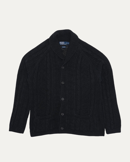 Polo Shawl Collar Linen Cardigan