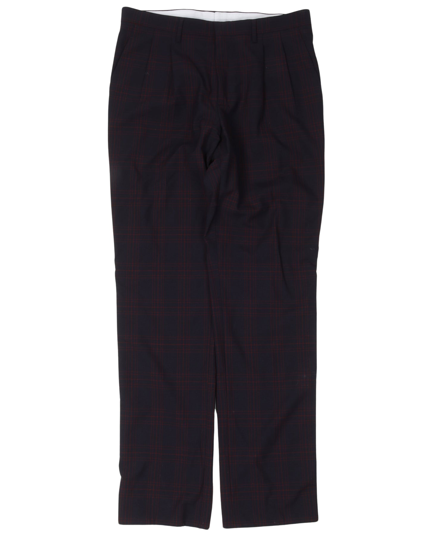 Plaid Pleated Side Stripe Pants