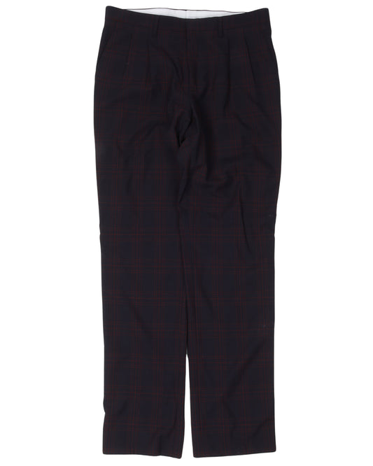 Plaid Pleated Side Stripe Pants