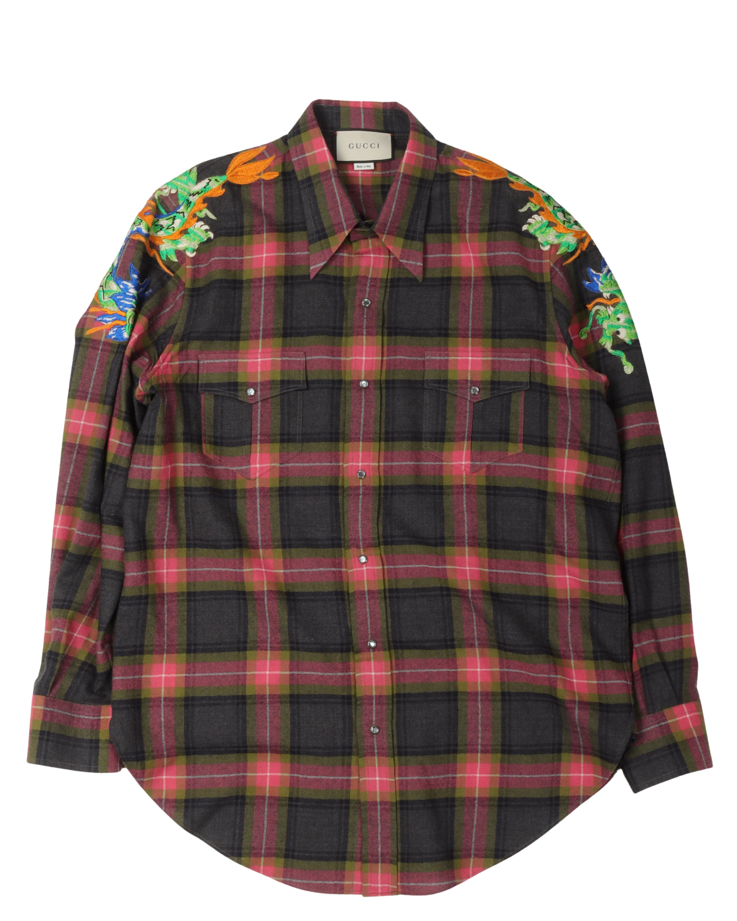 Gucci Embroidered Flannel Shirt – Justin Reed