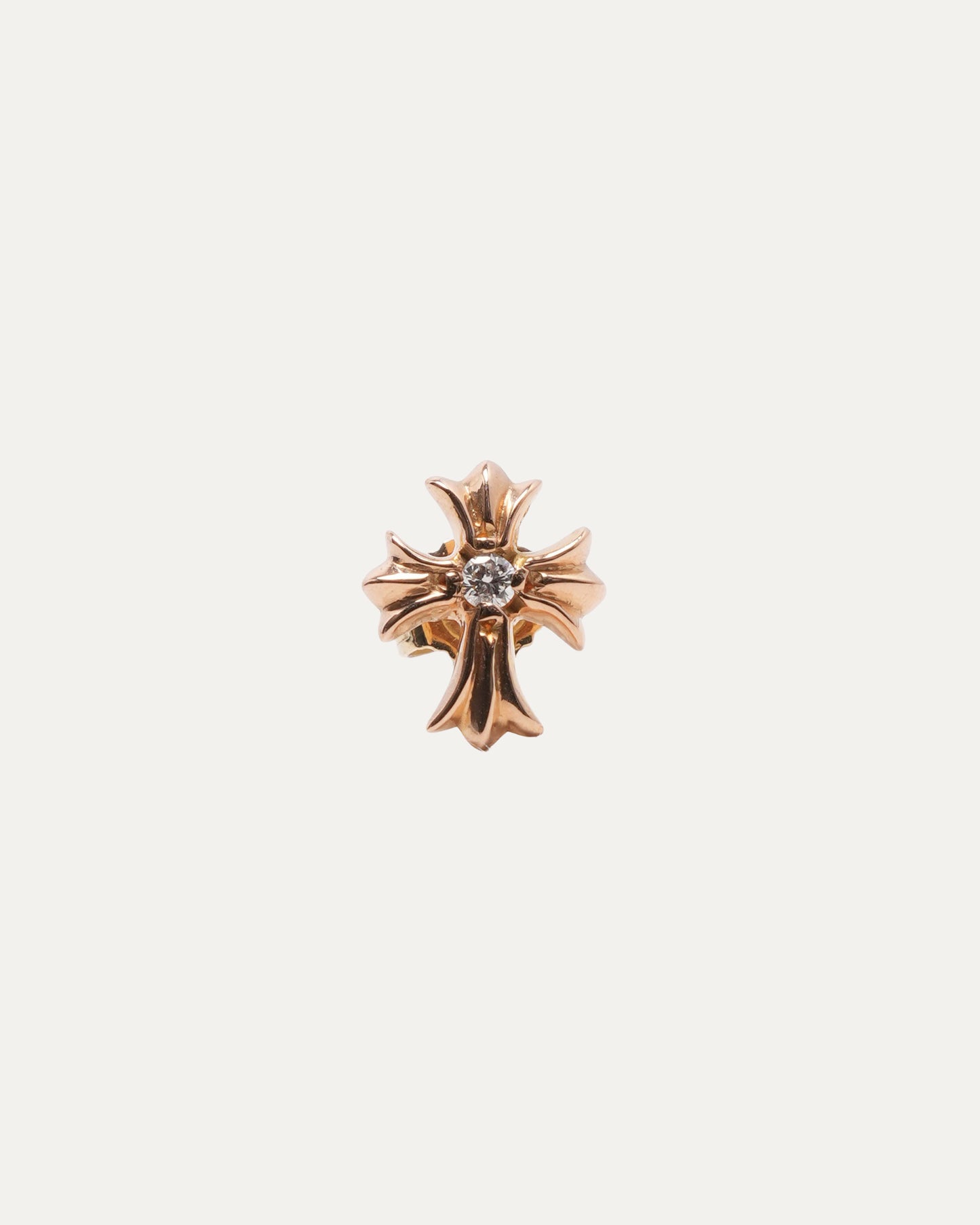 Gold and Diamond Cross Stud Earring