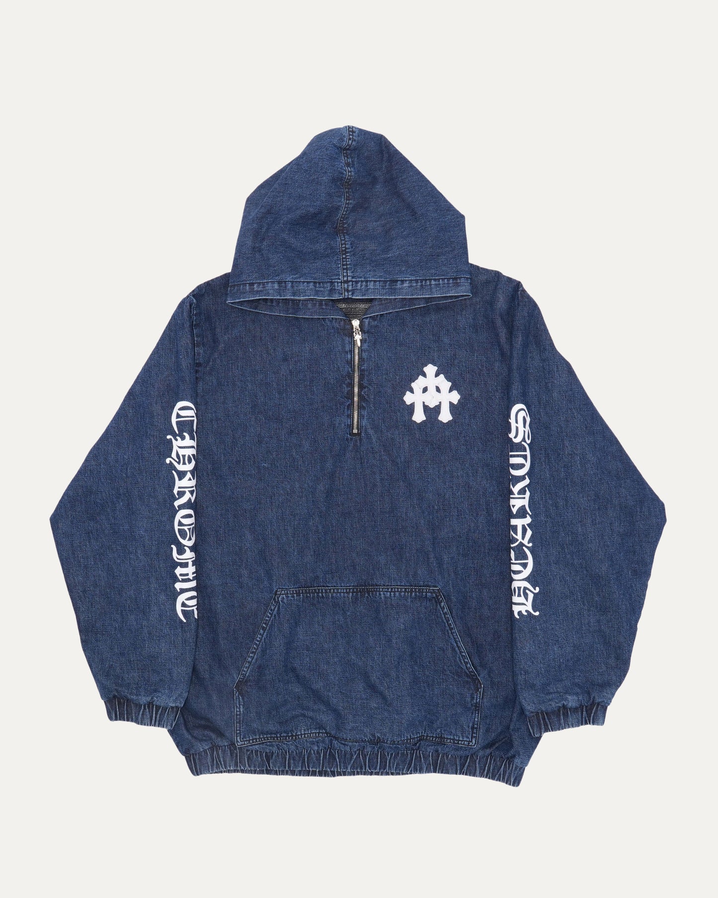 Ruckus Hooded Denim Cross Patch Jacket