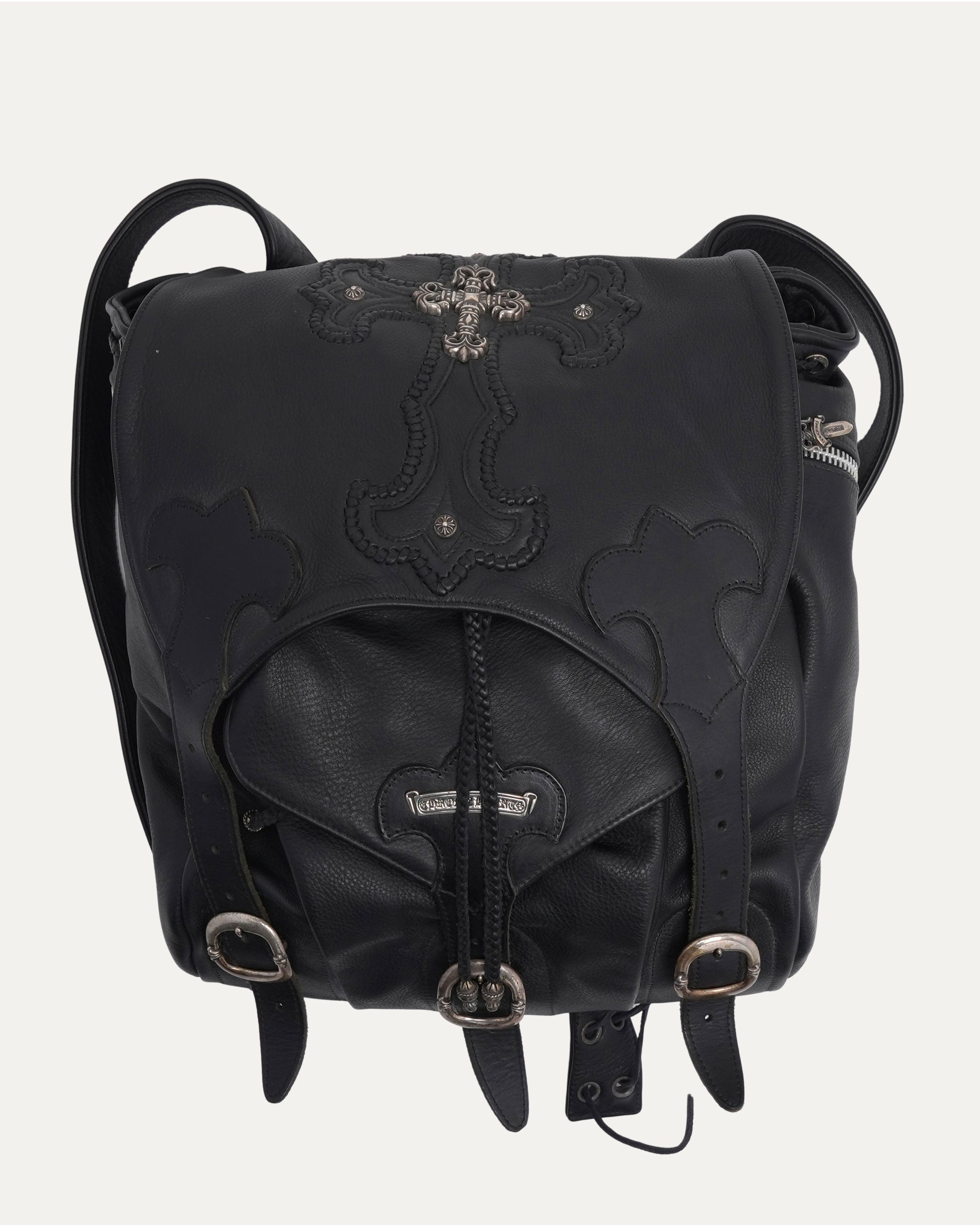 Chrome Hearts Filigree Cross Gunslinger Leather Backpack