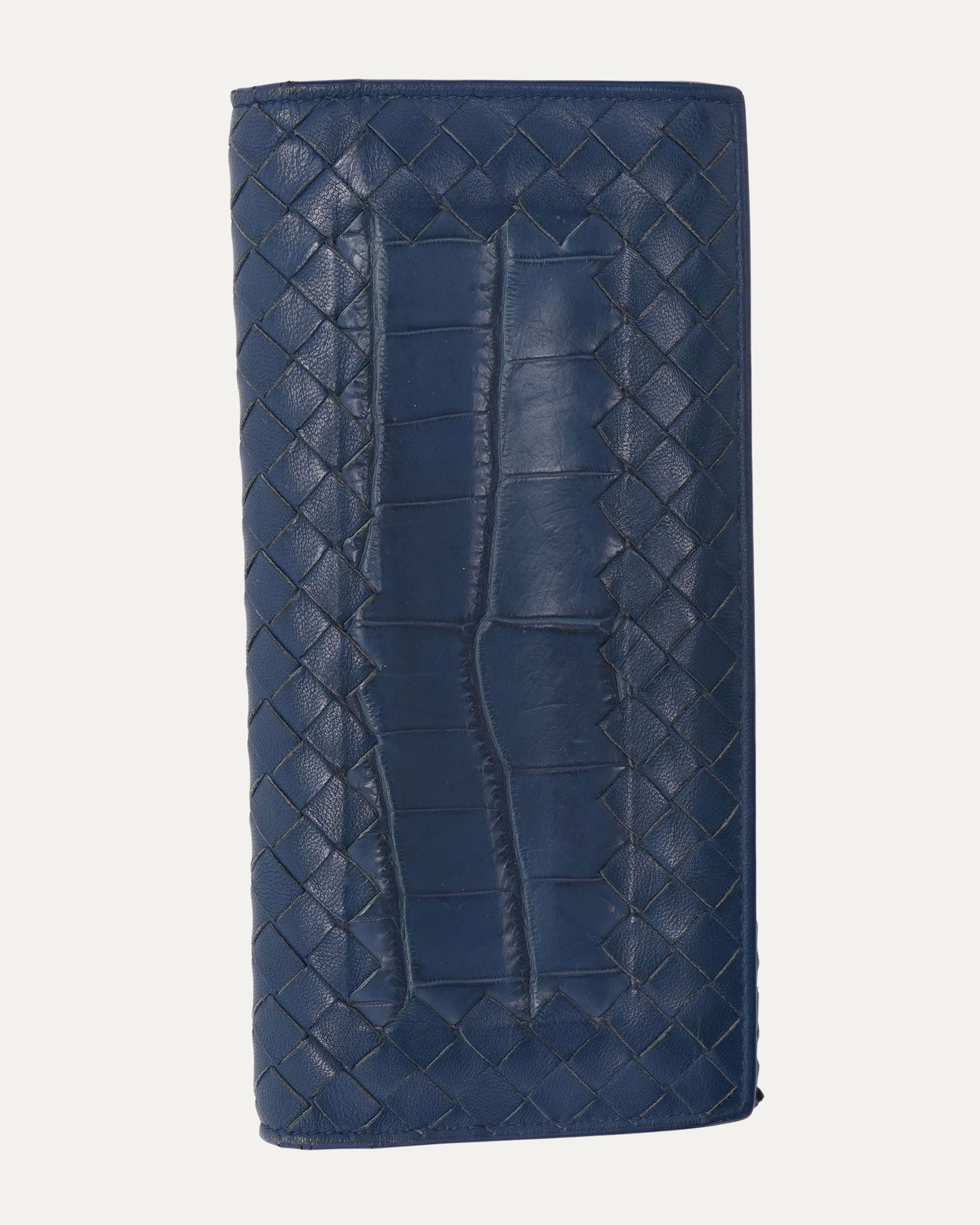 Intrecciato Croc Inlay Long Wallet