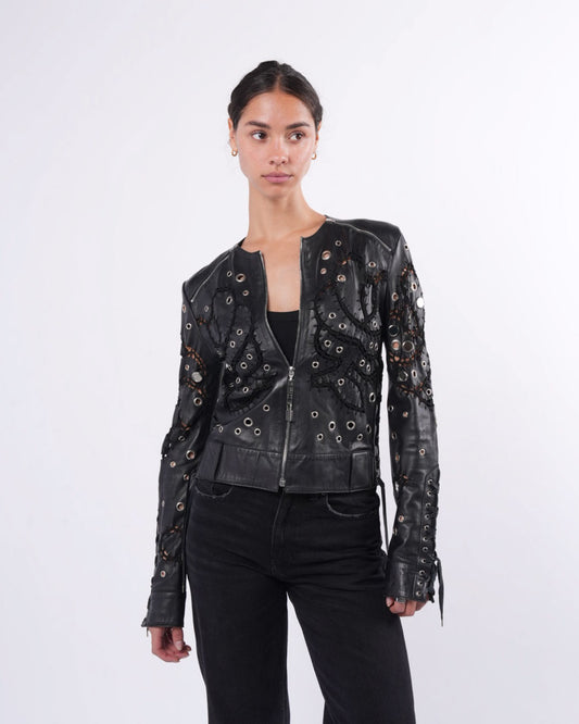 Galliano Era SS 2004 Mirrored Leather Jacket