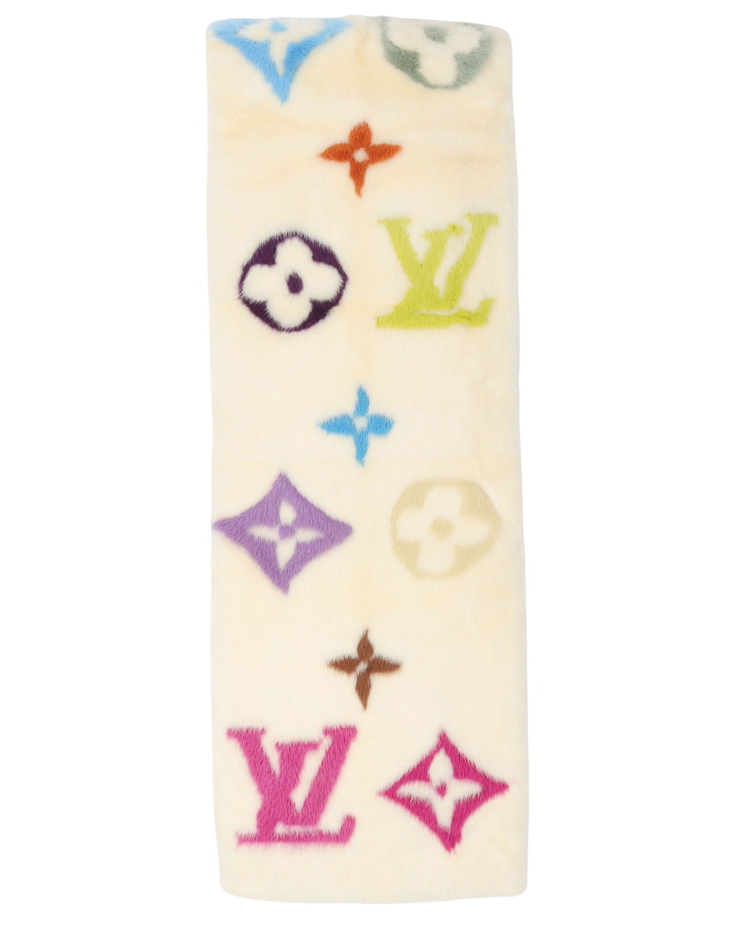 Takashi Murakami Multicolor Mink Fur Scarf