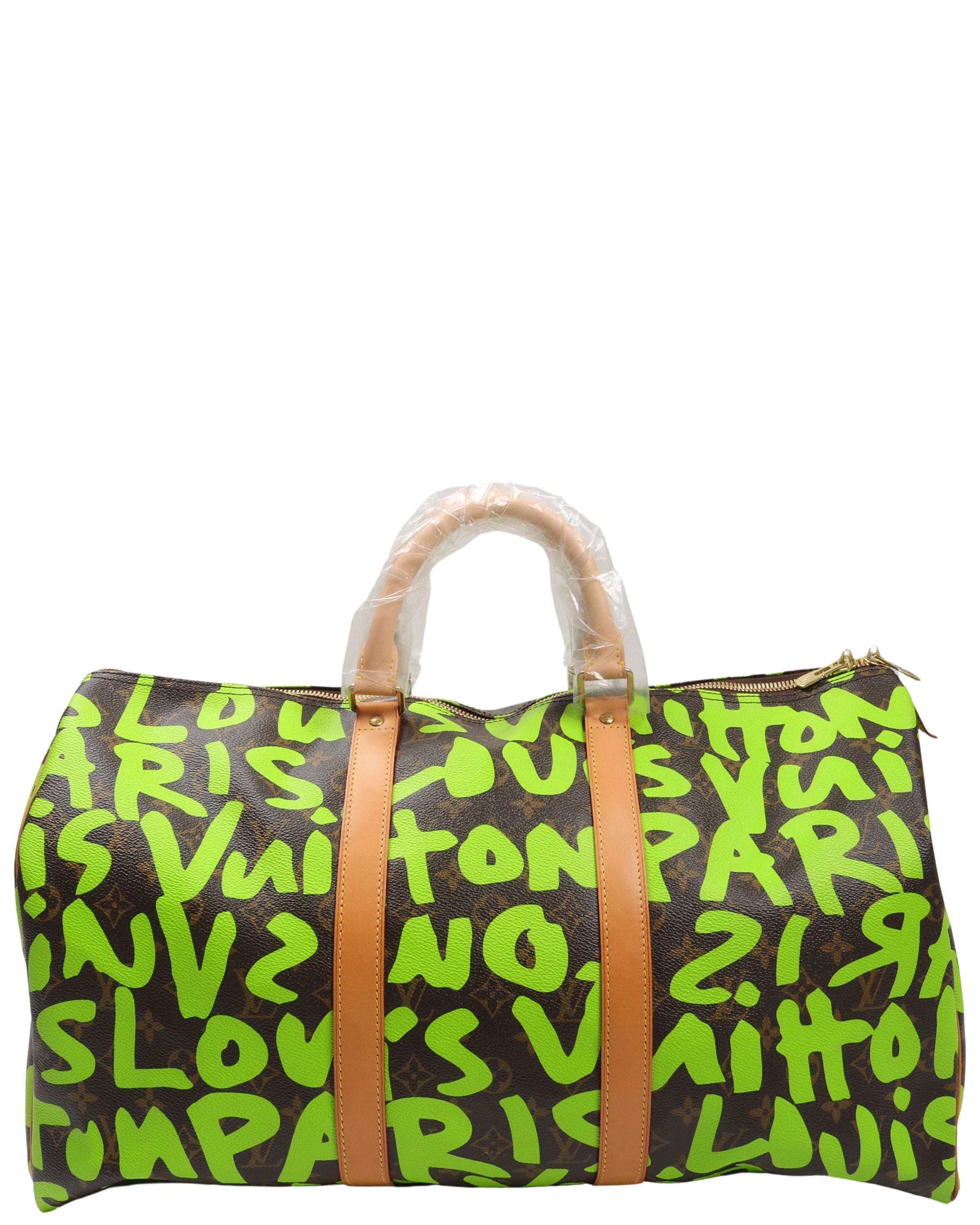 Louis Vuitton Stephen Sprouse Graffiti Neon Green Keepall 50