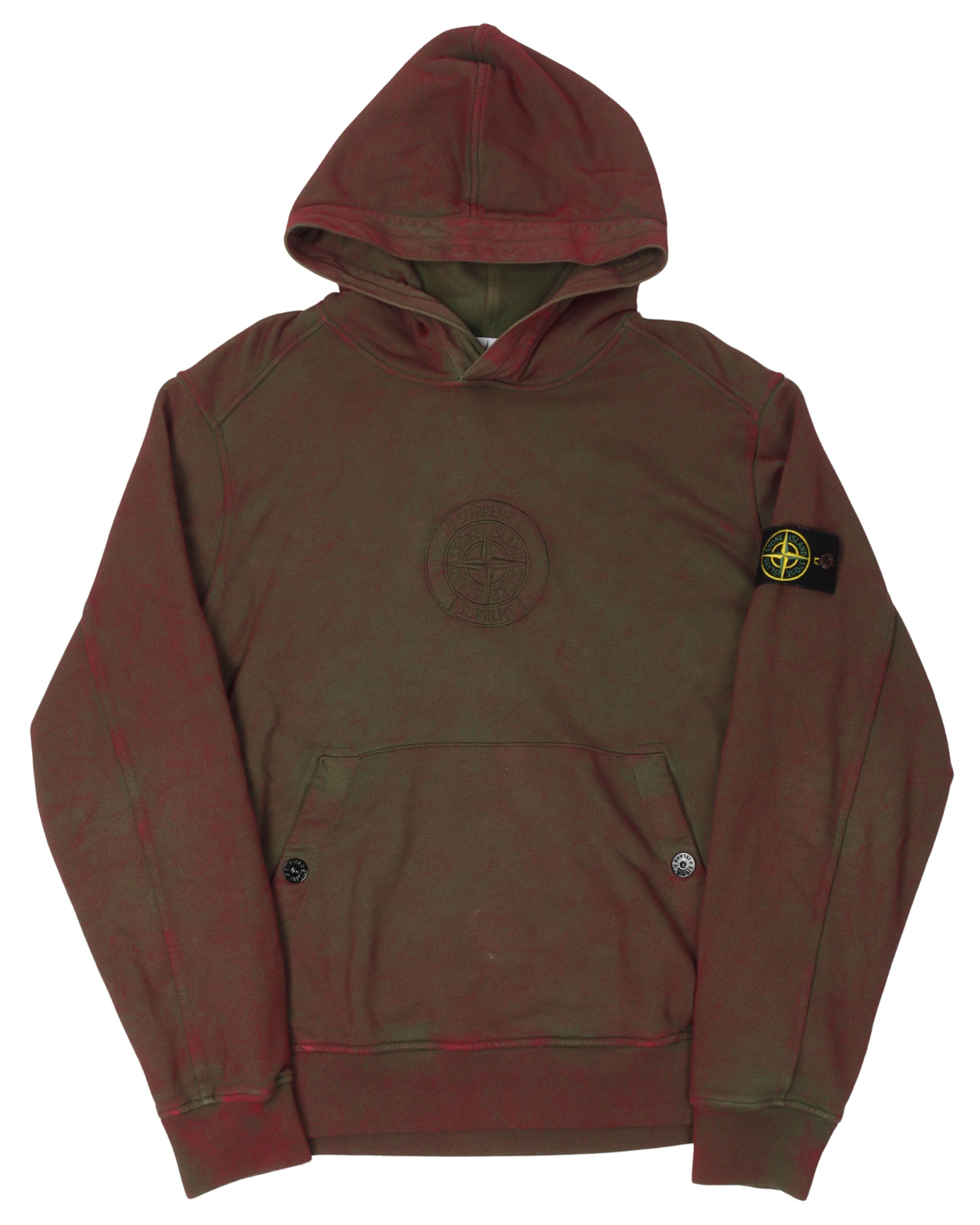 Stone island x supreme hot sale hoodie