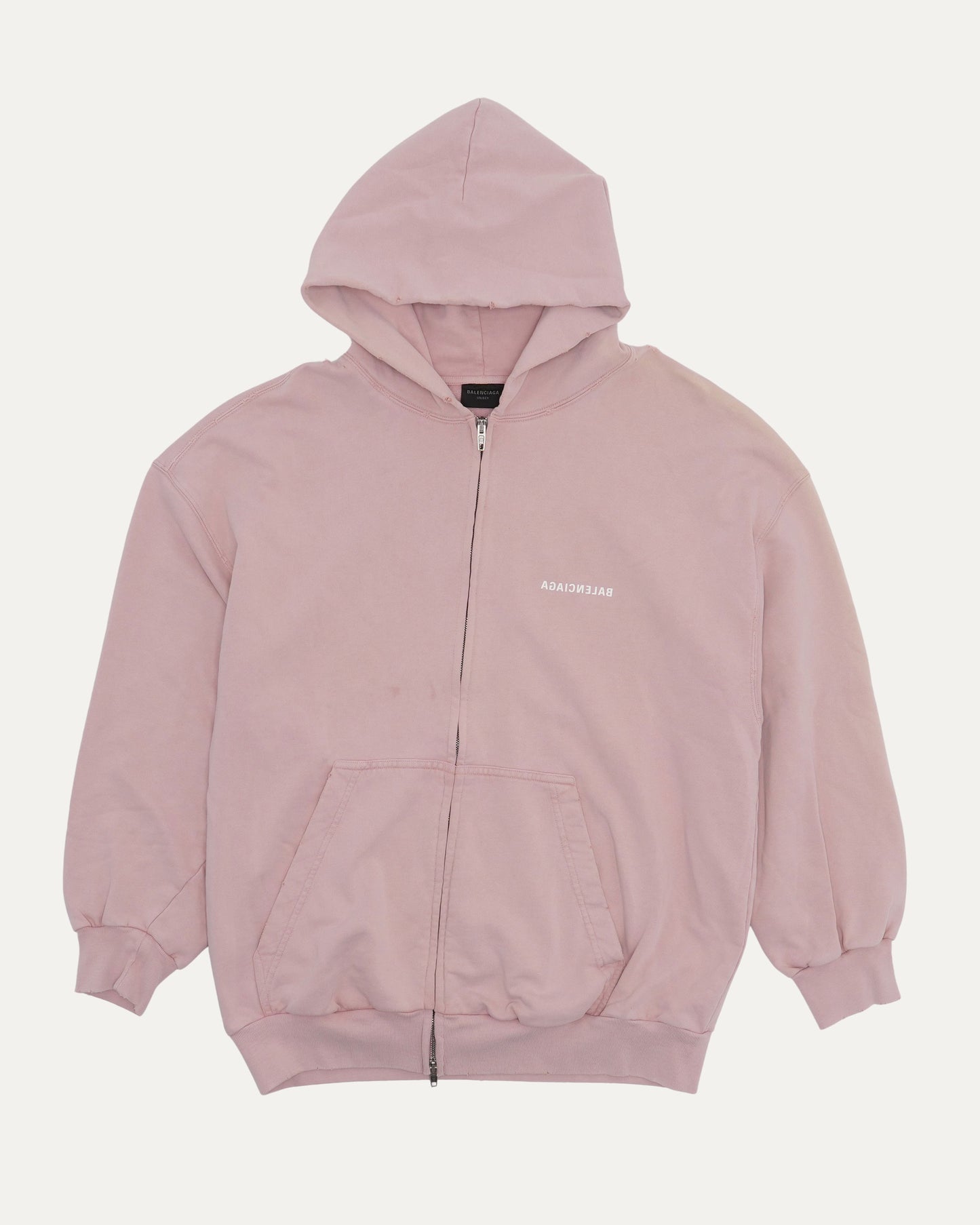 Reverse Logo Zip Up Hoodie