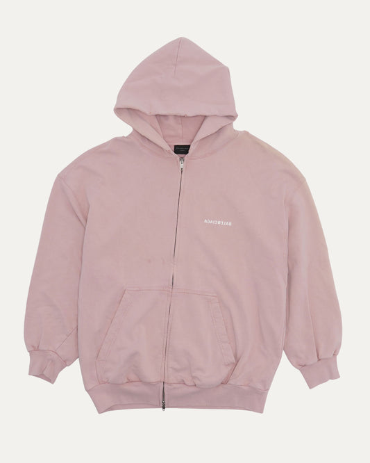 Reverse Logo Zip Up Hoodie