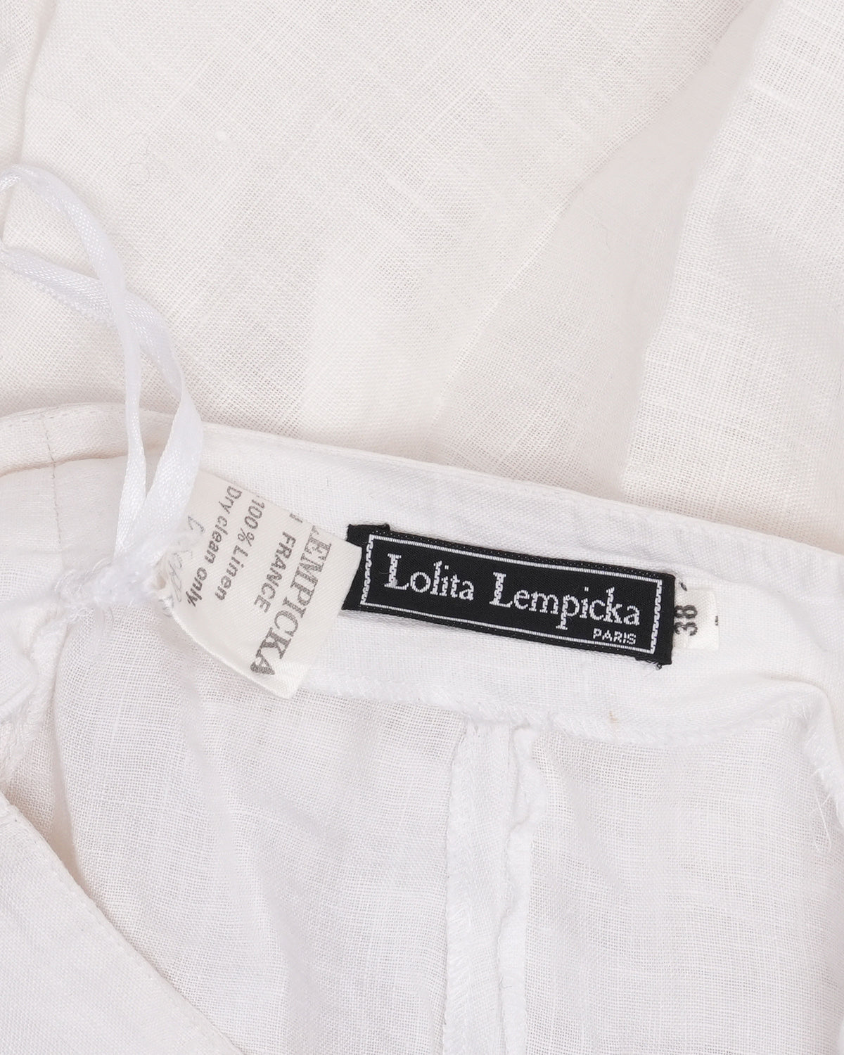 1990s Linen Skirt With Bustle
