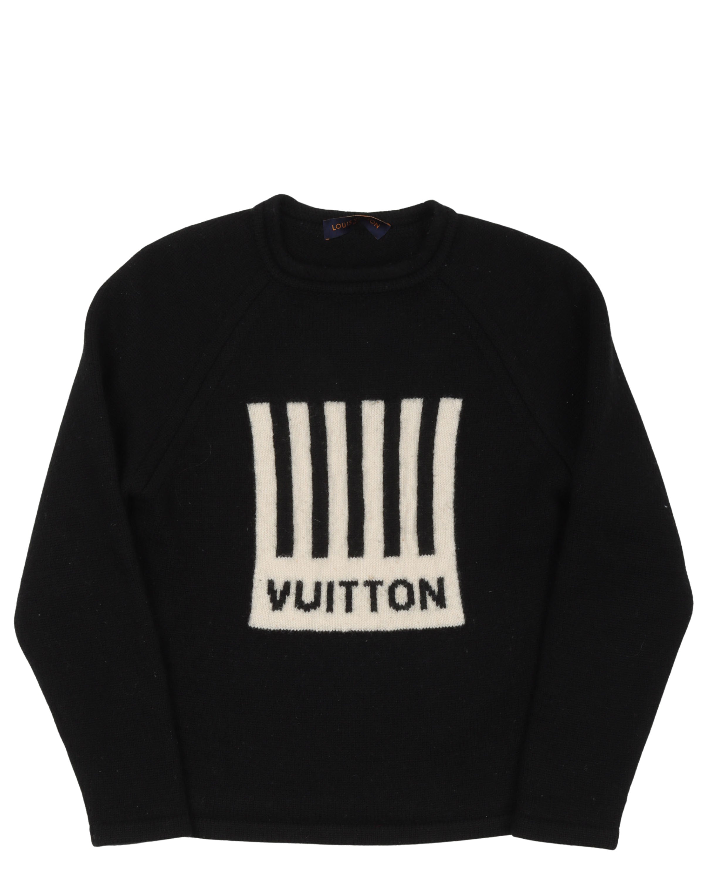 Louis Vuitton Blue Cotton and Wool Crew Neck Sweater - size S