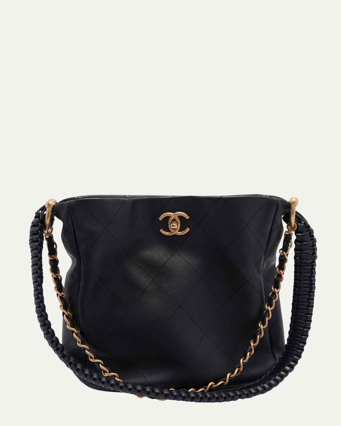 Braided Handle Hobo Bag