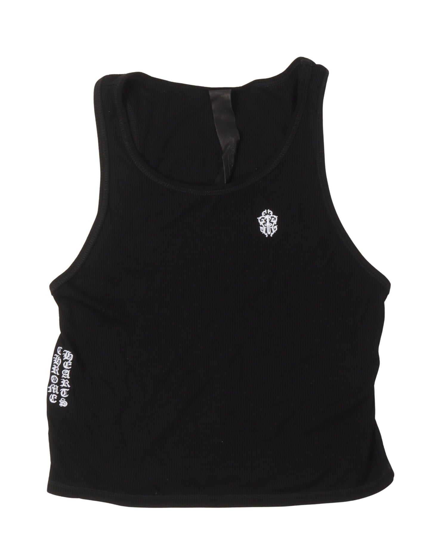 Cropped Eyechart & Dagger Logo Tank Top