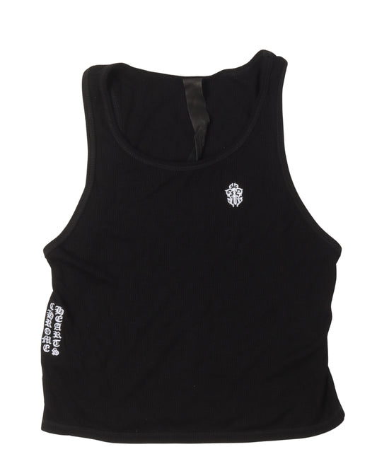 Cropped Eyechart & Dagger Logo Tank Top