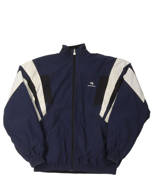 Oversized Reversible Nylon & Fleece Track Jacket